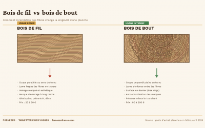 Bois de bout ou bois de fil : quelle planche choisir ?